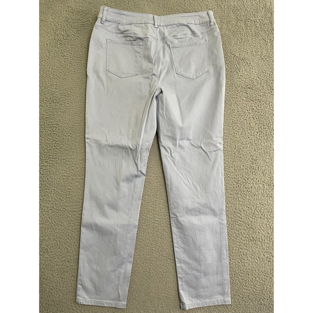 Chicos Stretch Pants Baby Blue Womens 12 (2) Straight Leg Mid Rise - Picture 4 of 7